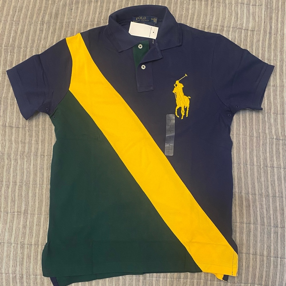 Polo by Ralph Lauren Kids Shirt in Navy, Green, and Yellow